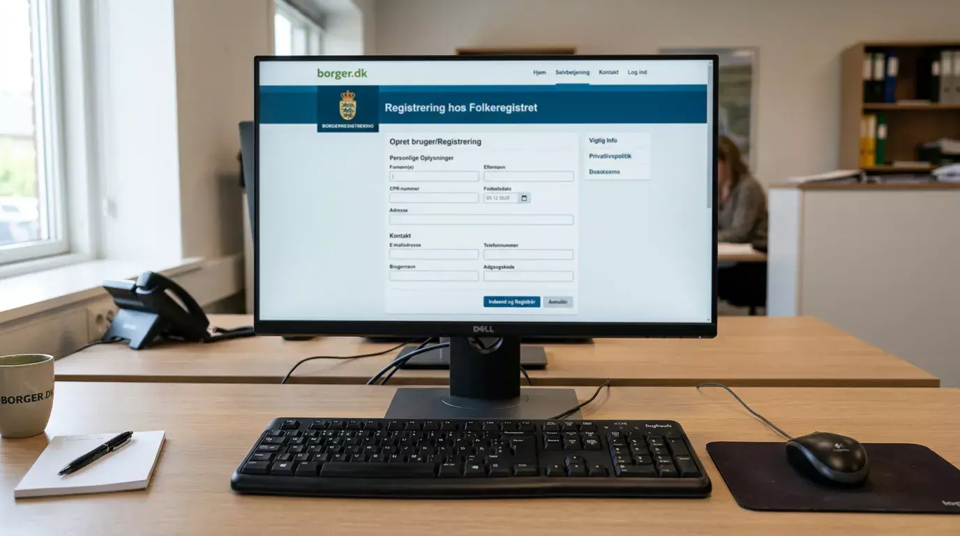 Skærm med Spillemyndighedens hjemmeside og en digital formular